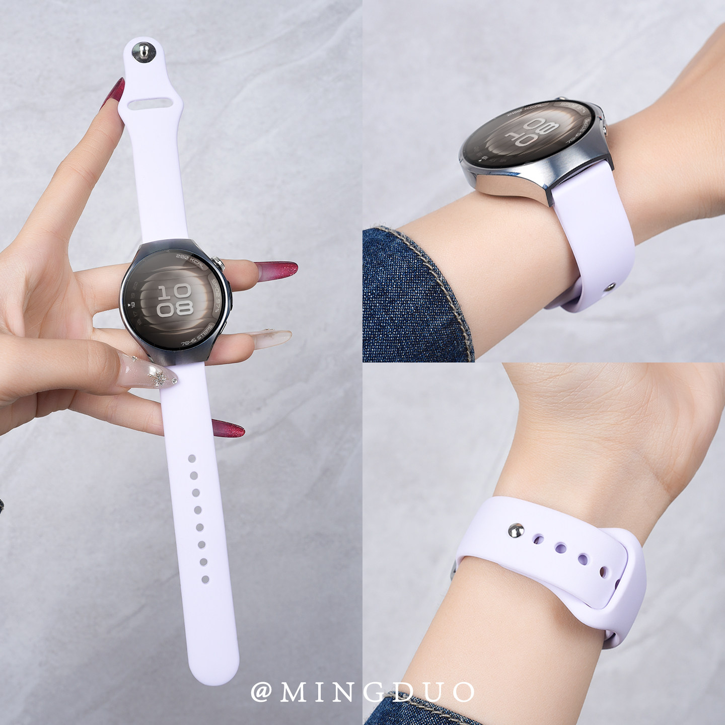 适用华为watch5/5pro手表表带4pro新款智能watch4液态硅胶苹果反扣GT6/GT5运动女款高级感gt4官方gt6男士替换