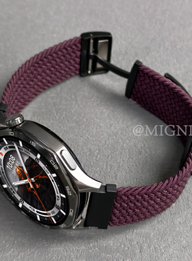 适用OPPOWatchX2手表4Pro表带x2mini新款编织尼龙watchs磁吸一加手表2智能透气watchX3/2/1代oneplus烟紫腕带
