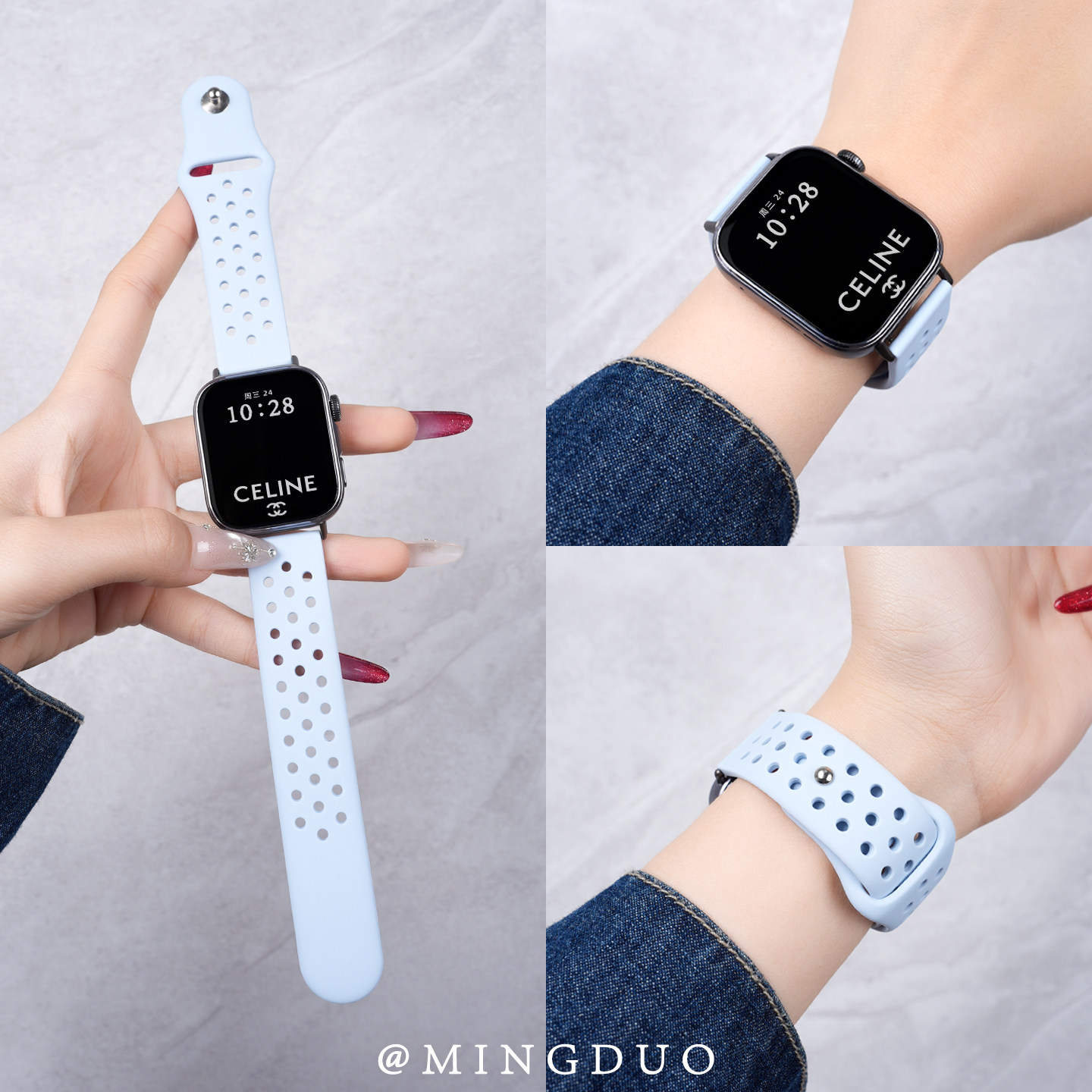 适用华为FIT4表带智能fit3手表新款薄雾蓝女款苹果同款反扣watchfit4腕表FIT4pro硅胶女生运动腕带fit2手环男