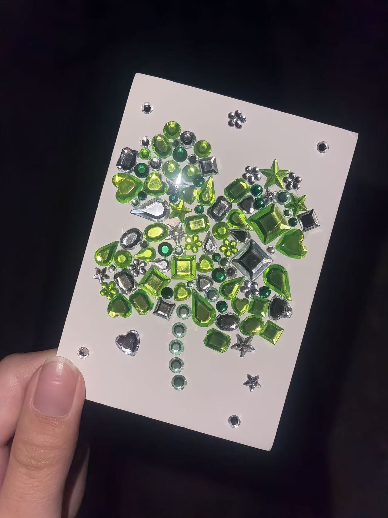 钻石贴纸四叶草贴钻画手工diy材料包套装手工卡贴纸花钻贴花绿色