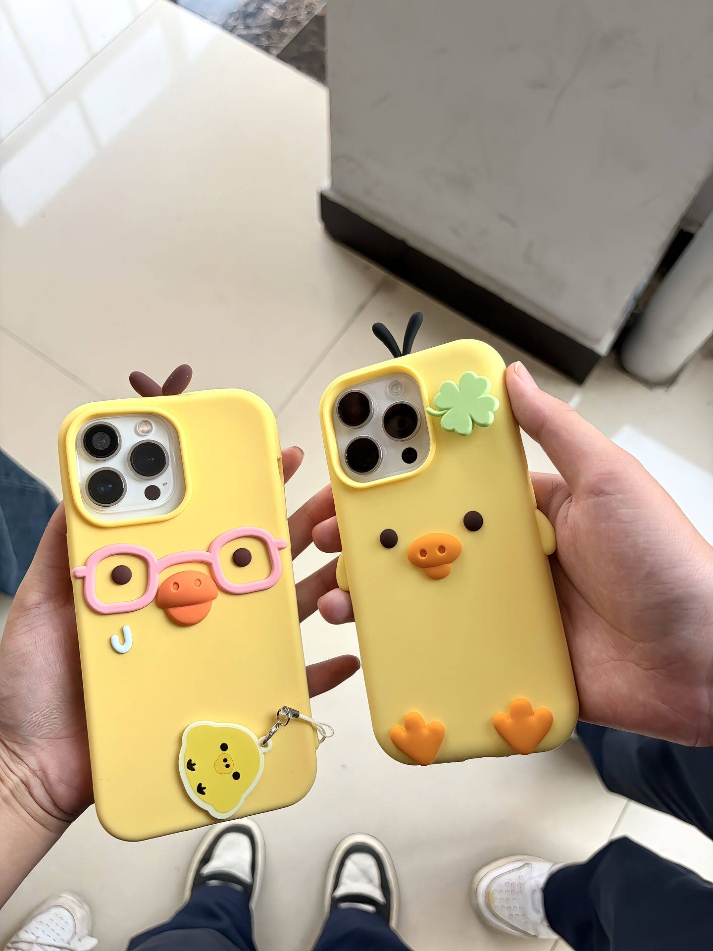 立体小黄鸭16手机壳卡通iPhone15/14Pro软壳可爱13promax