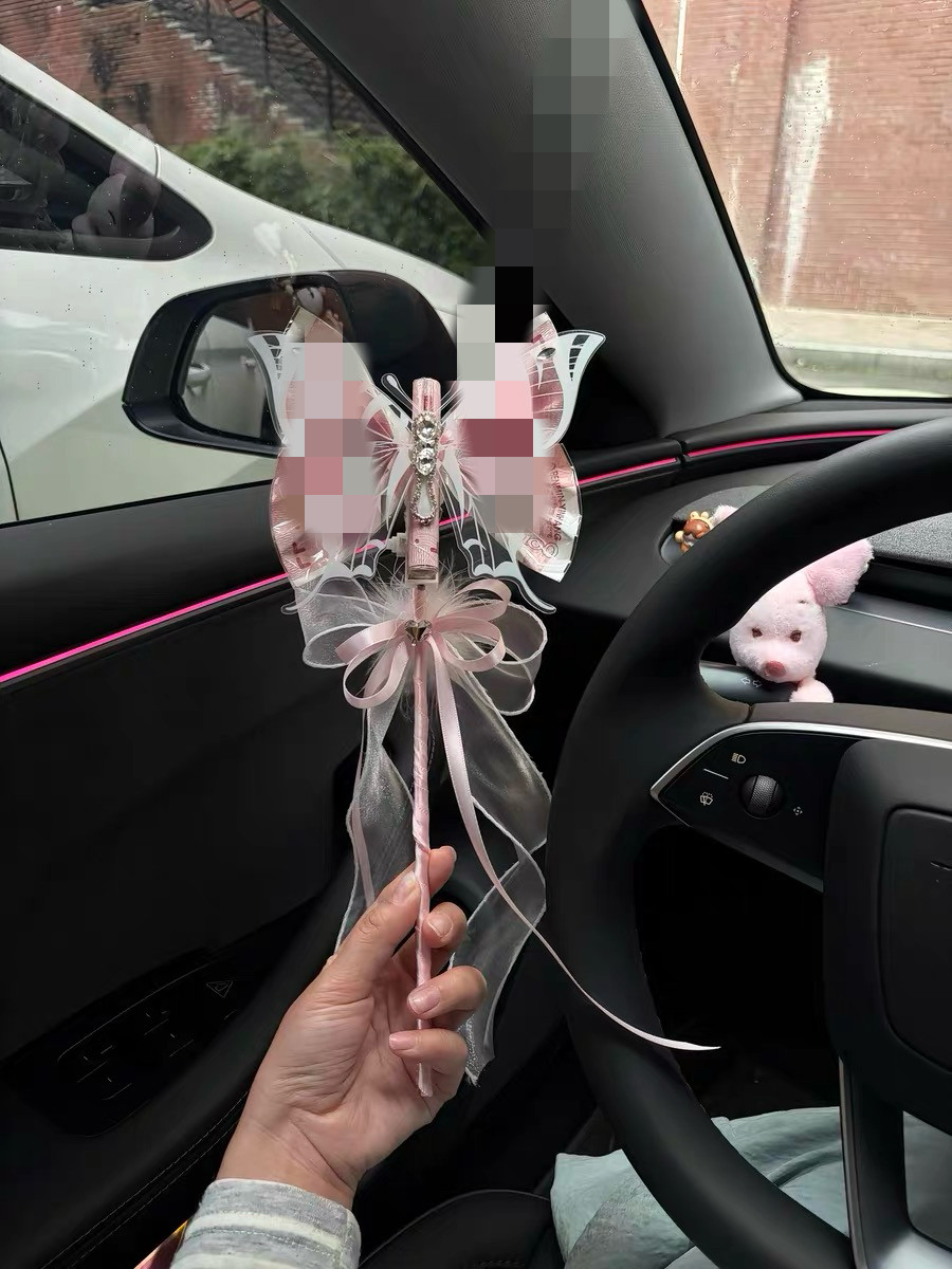 少女心粉色蝴蝶有钱花魔法棒diy材料包会动的翅膀礼物生日送女友