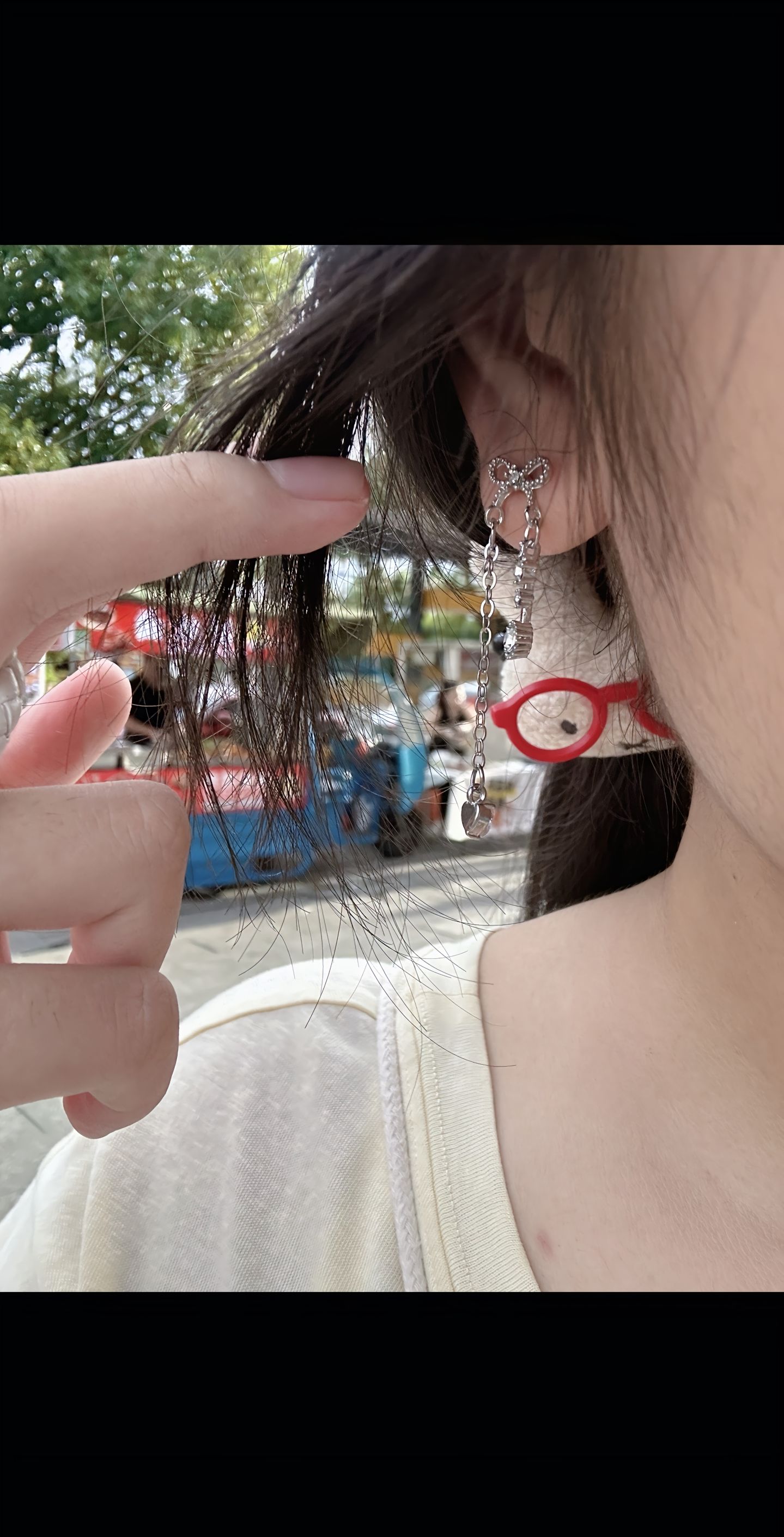 超仙流苏蝴蝶结耳钉中式女小众锆石设计感独特耳环气质长款耳饰女