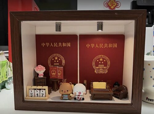 结婚证相框摆台摆件新婚订婚礼物送新郎新娘白头到老新款手工diy