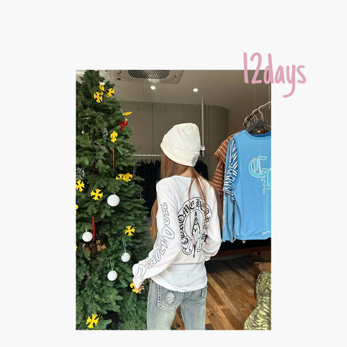 12days | 26SS CH华夫格马蹄印花圆领修身长袖 正确版 | 25191