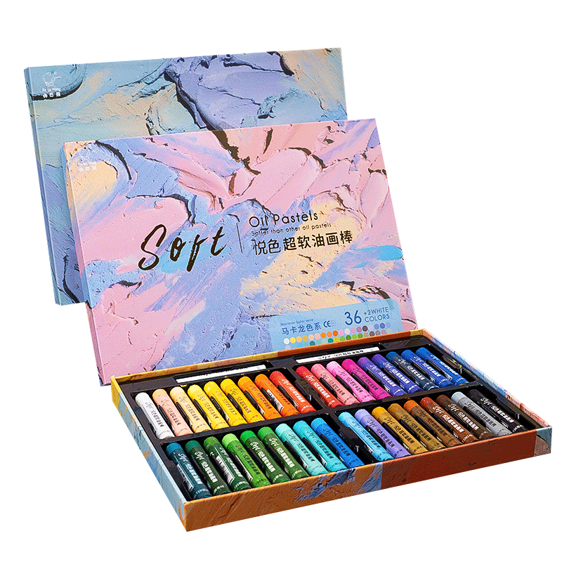 24色超软重彩油画棒软性蜡笔美术