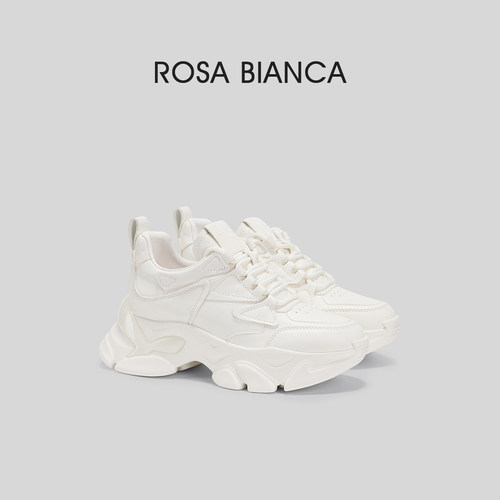 RosaBianca白色厚底老爹鞋
