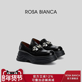 Bianca真皮蝴蝶乐福鞋 女2025年秋季 新款 Rosa 英伦厚底增高小皮鞋