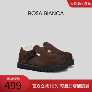 棉鞋 Rosa 新款 女厚底2025冬季 外穿保暖雪地靴子 Bianca加绒勃肯鞋