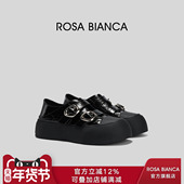 厚底单鞋 Rosa 休闲饼干鞋 法式 Bianca黑色玛丽珍鞋 女2025秋新款
