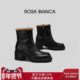 Bianca手抓羊皮时装 靴女2025秋季 新款 Rosa 加厚绒时尚 粗高跟短靴