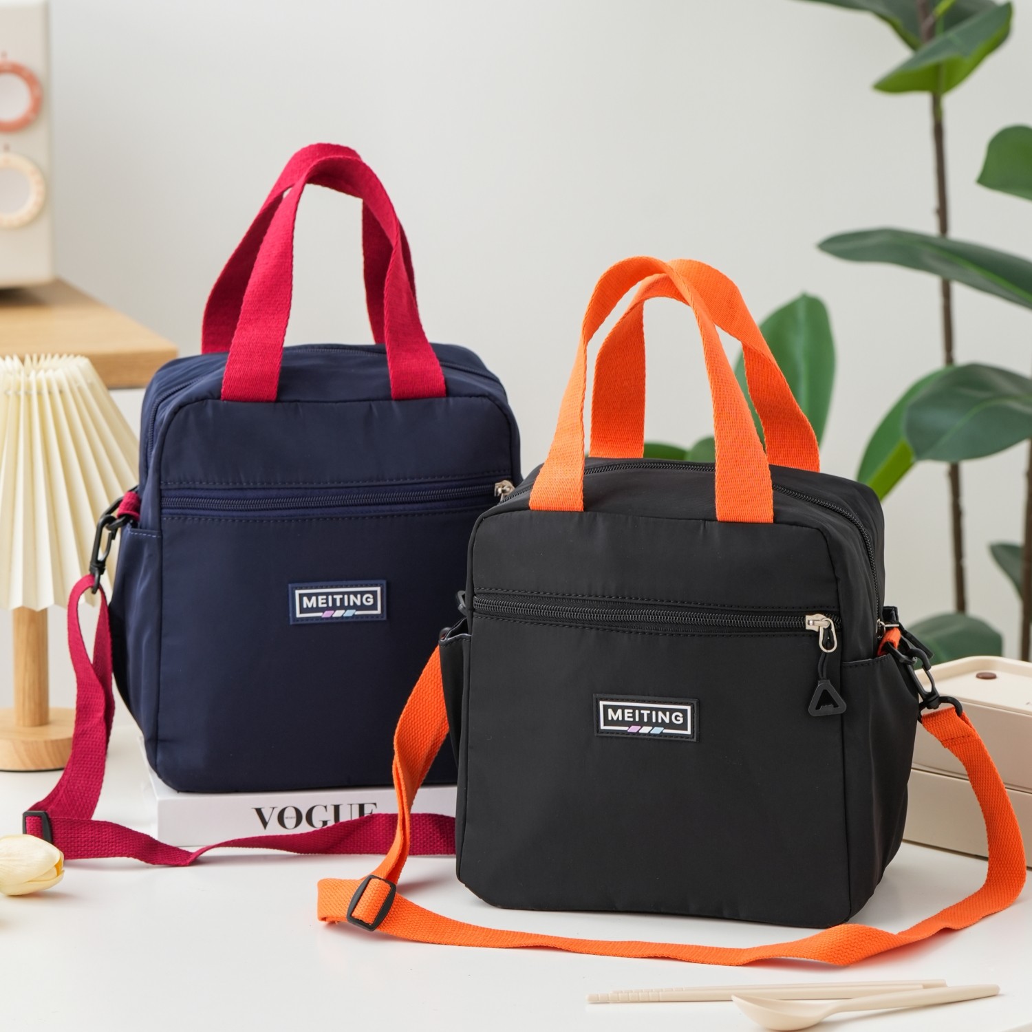 日式大容量保温饭盒袋上班通勤手提斜挎饭盒包学生防水手拎便当包,收纳整理,饭盒袋,淘宝优惠券,粉丝福利购,淘宝优惠卷