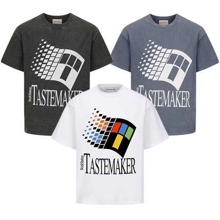 【往季少量库存清仓】维斯棉恶搞windows复古印花水洗短袖