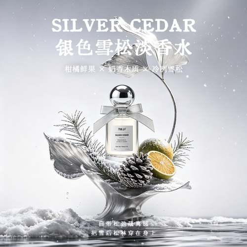 银色雪松淡香水礼盒柑橘奶香礼物