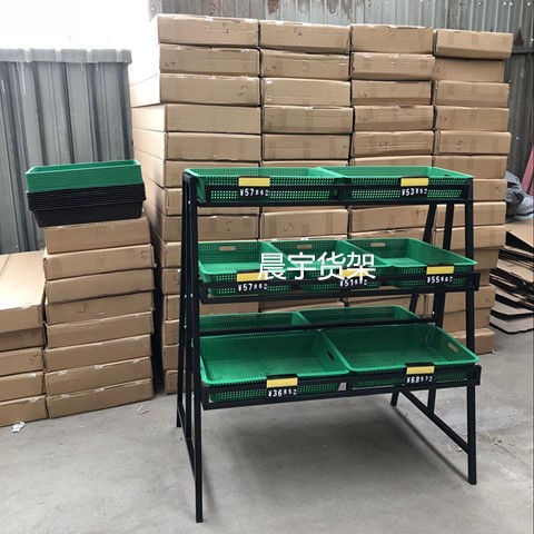 水果蔬菜架子双面中岛水果架多层展示架超市果蔬架子y