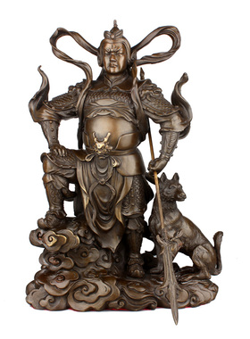 纯铜二郎神神像杨戬铜像摆件二郎真君家居装饰工艺品客厅摆件