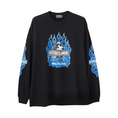hysteric glamour 长袖卫衣 男女同款 圆领印图长袖T恤