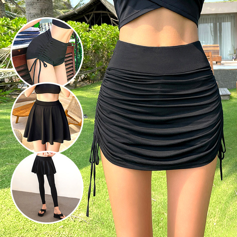 泳裙下半身游泳裤女单独高腰平角保守显瘦防走光短裙子温泉黑短裤,运动/瑜伽/健身/球迷用品,女士泳裤,淘宝优惠券,粉丝福利购,淘宝优惠卷