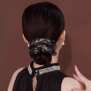 【下单立减50】欧根纱满天星大肠发圈优雅气质高级发绳闪钻头绳盘