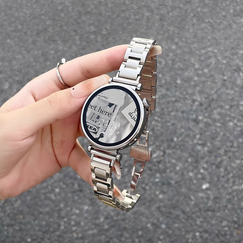 适用华为gt5表带金属gt4女款watch4pro手链感智能手表gt3腕表