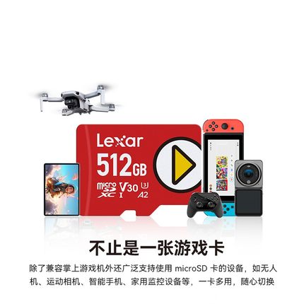 雷克沙tf卡任天堂Switch游戏机1TB内存卡V30大疆pocket3储存卡