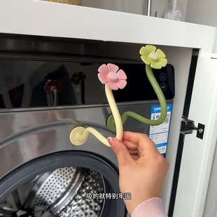 花朵滚筒洗衣机开门支架通风防撞卡扣固定器支撑架洗衣机门限位器