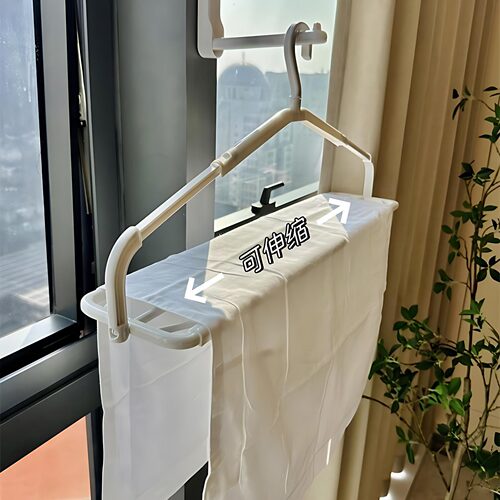 可伸缩加长防风晾晒被单衣架