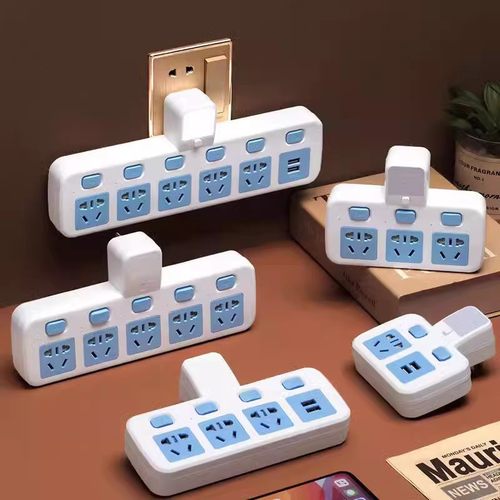 公.午插座转换器多孔带USB小夜灯