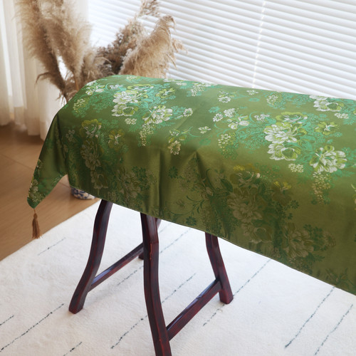 古筝罩新中式竹子古典雅通用琴罩乐器盖布古筝布织锦缎古筝防尘布