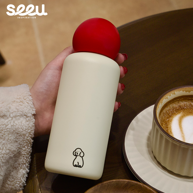 seeu红鼻子小狗316不锈钢保温杯