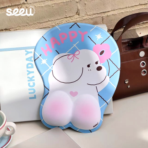 seeu护腕鼠标垫3D硅胶防滑垫办公室家用笔记本电脑滑鼠软垫