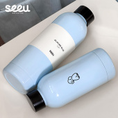 seeu冰岛蓝保温杯不锈钢保冷杯大容量不锈钢小狗水杯子