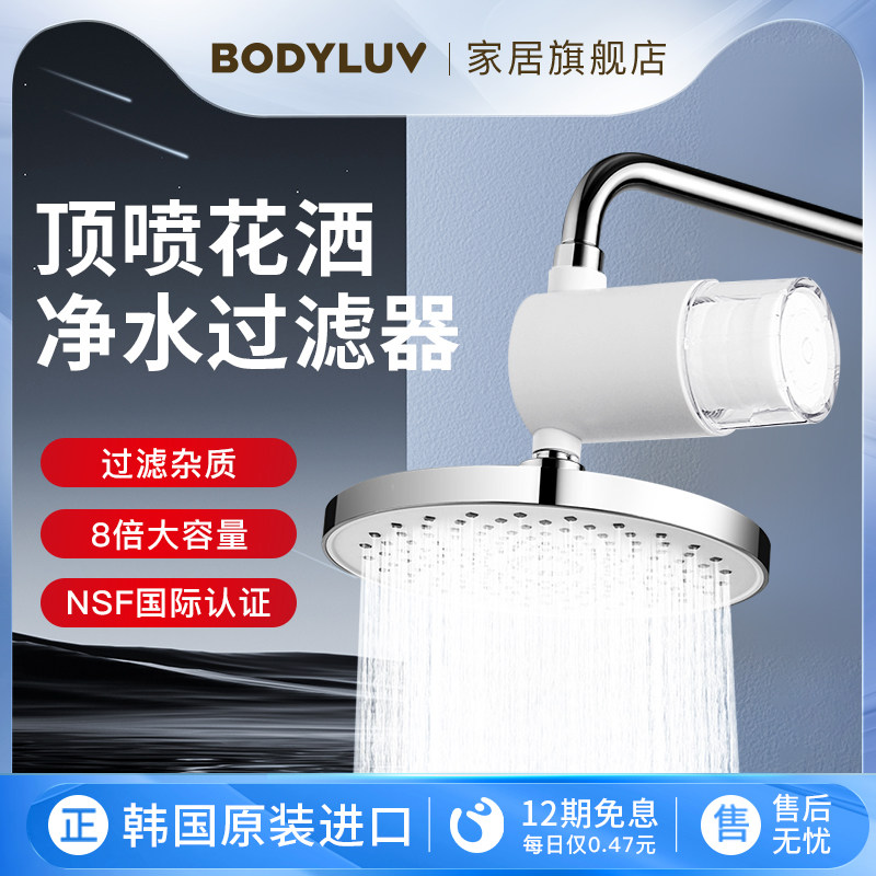 Bodyluv韩国花洒前置过滤器净水除氯洗澡家用活性炭淋浴顶喷