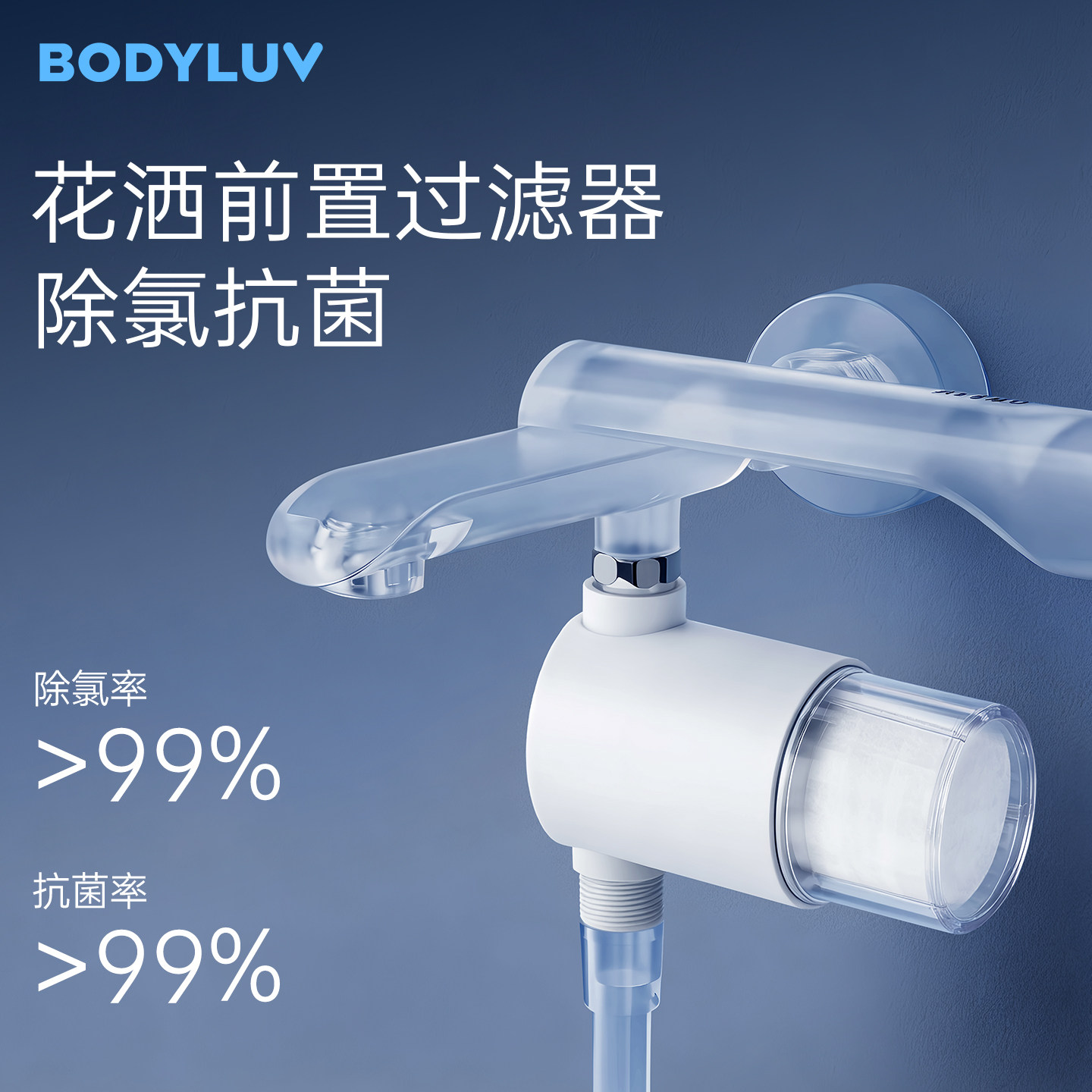 Bodyluv顶喷淋浴花洒前置过滤器洗澡家用韩国净水滤芯浴室专用