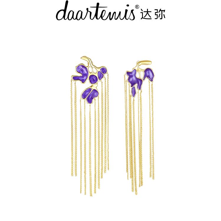 daartemis达弥紫藤花朵耳坠原创