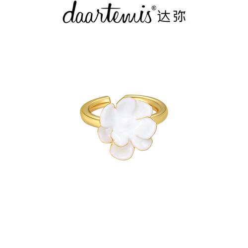 daartemis达弥山茶花朵戒指原创