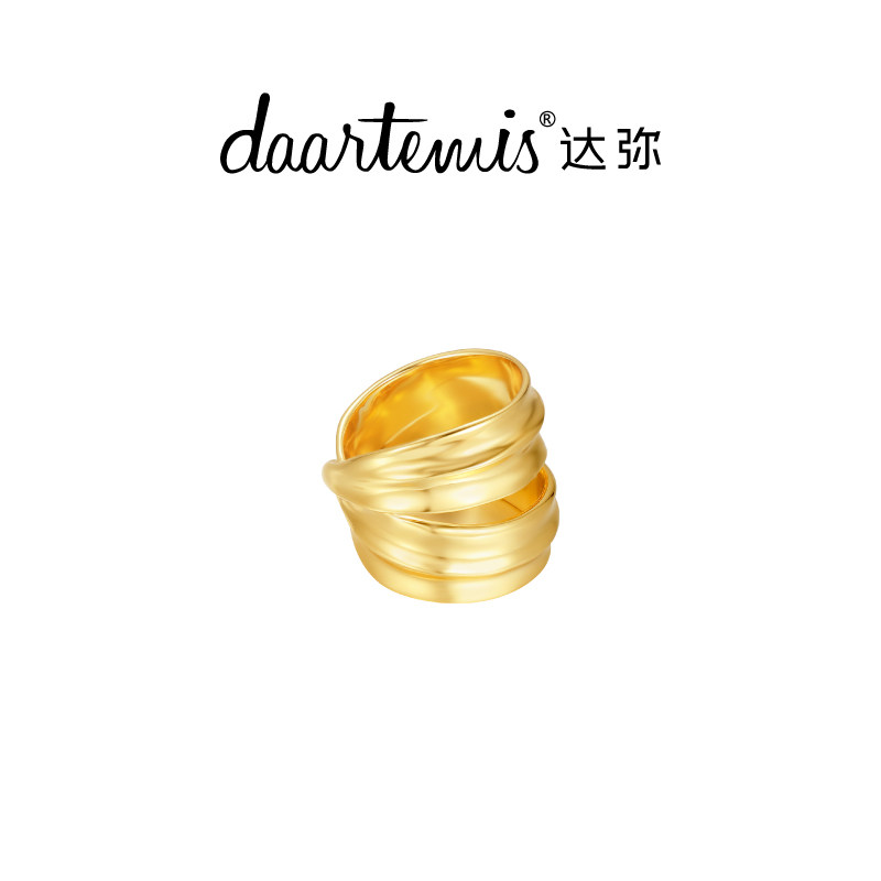 【马思纯同款】daartemis达弥桃叶环绕戒指女原创设计高级感镀金