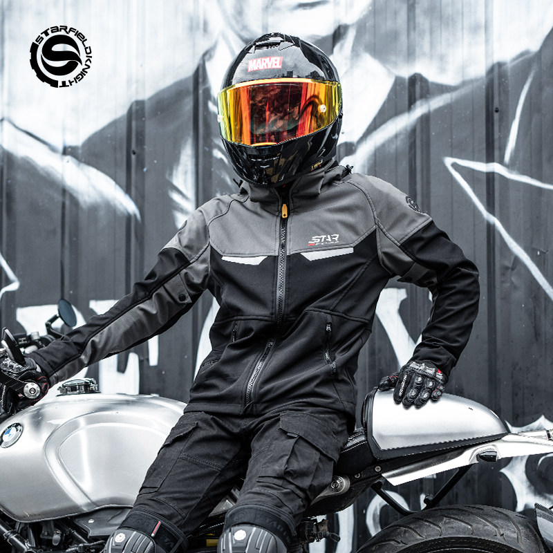 星空骑士新款冬季保暖防风摩托车骑行服男摩旅赛车休闲机车服全套