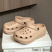 纯色包头日常休闲外穿加厚踩屎感洞洞鞋 Summit Queen时尚