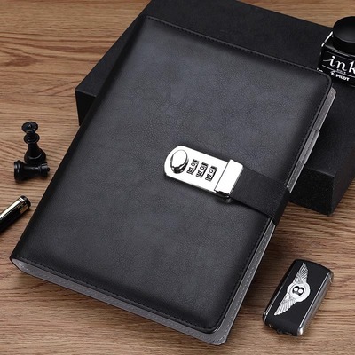 A5活页密码本带锁日记本密码锁简约文艺复古记事本大学生精致笔记