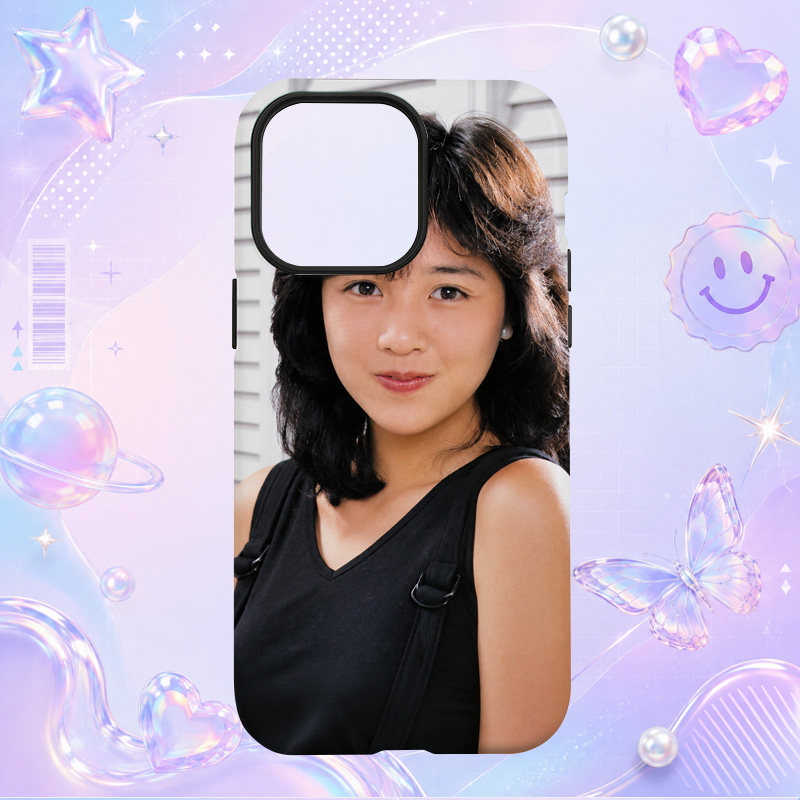 昭和日本偶像菊池桃子Momoko Kikuchi黑色背心肖像写真适用于苹果三星华为小米手机壳防摔保护套镜头全包