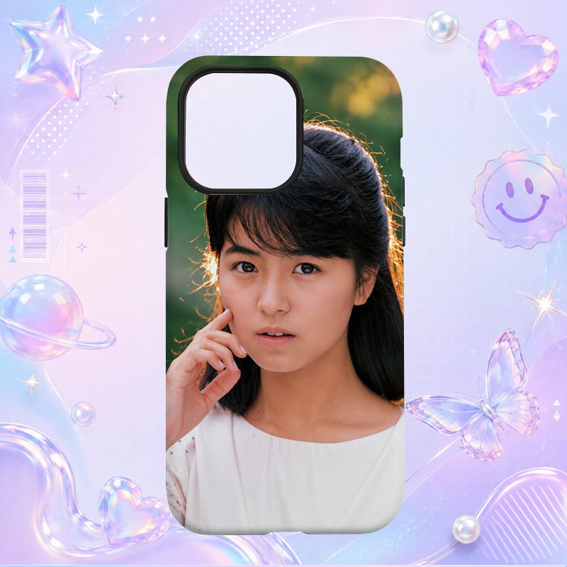 昭和日本偶像岛田奈美Nami Shimada白色衬衫近景写真适用于苹果三星华为小米手机壳防摔保护套镜头全包