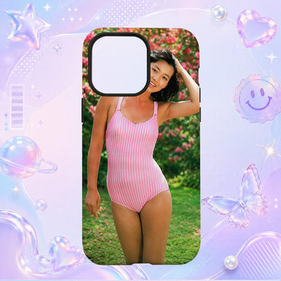 日本偶像石川秀美Hidemi Ishikawa粉色条纹户外写真适用于苹果三星华为小米手机壳防摔保护套镜头全包