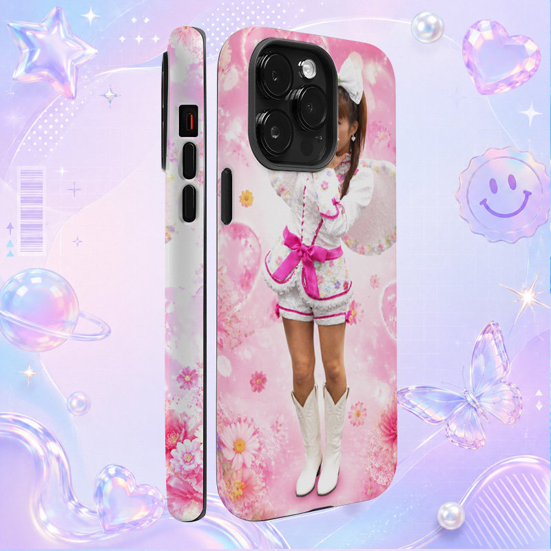 辻希美粉白演出服甜美全身写真适用于苹果三星华为小米手机壳防摔保护套镜头全包