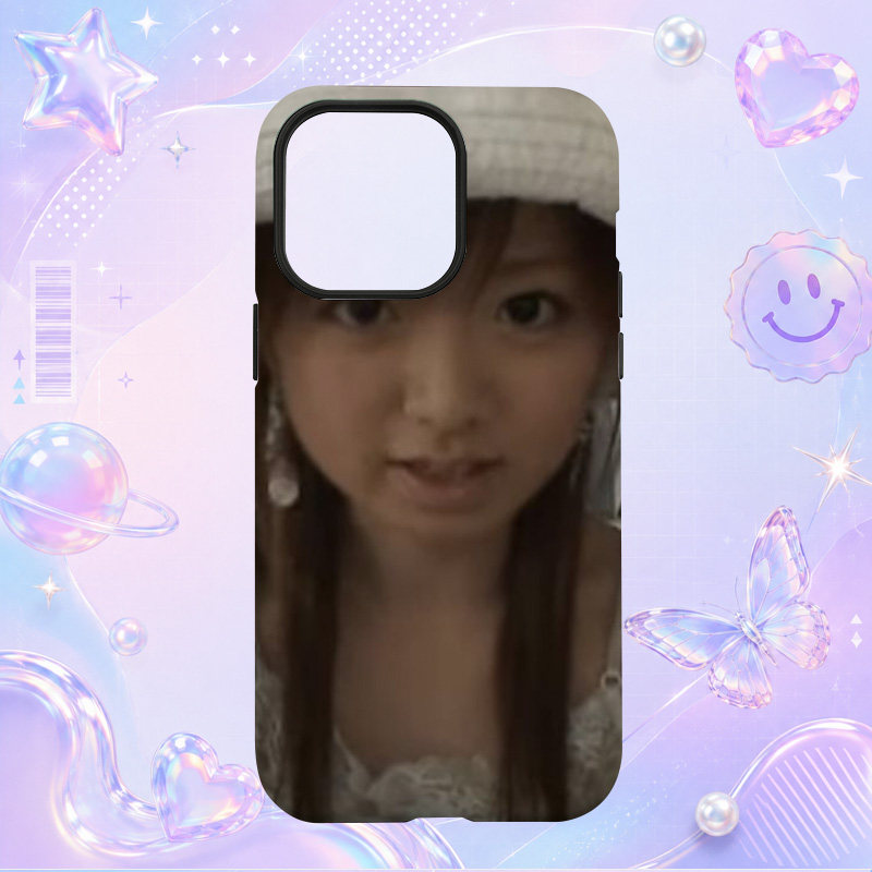 绀野朝美白色针织帽生活自拍写真适用于苹果三星华为小米手机壳防摔保护套镜头全包