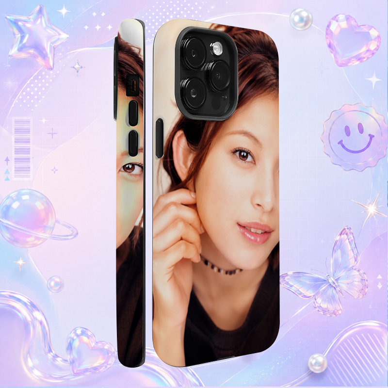 上原多香子短发女性精致近景人像适用于苹果三星华为小米手机壳防摔保护套镜头全包