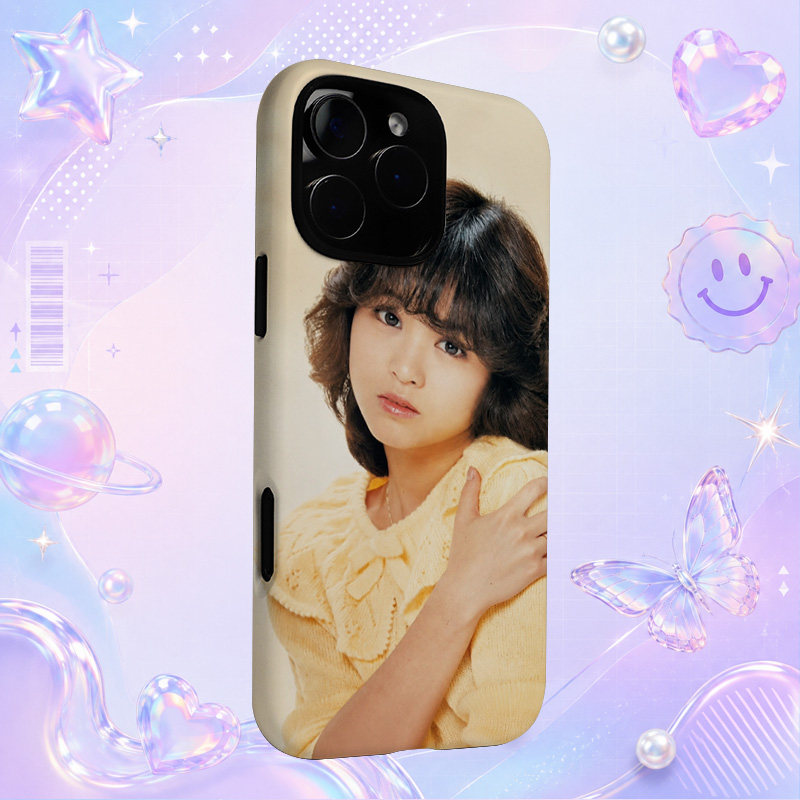 昭和日本偶像歌手松田聖子Seiko Matsuda黄色针织衫写真适用于苹果三星华为小米手机壳防摔保护套镜头全包