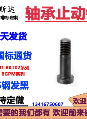 轴承止动销固定销BGP8 10 12外螺纹同径钢发黑粗牙内六角带肩销轴