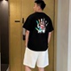 重磅纯棉短袖 T恤SAYHI手掌印花休闲男女上衣圆领潮流日常百搭男士
