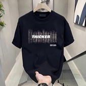 欧洲站短袖 休闲上衣 潮牌印花圆领ins微宽松情侣装 T恤男夏季 新款